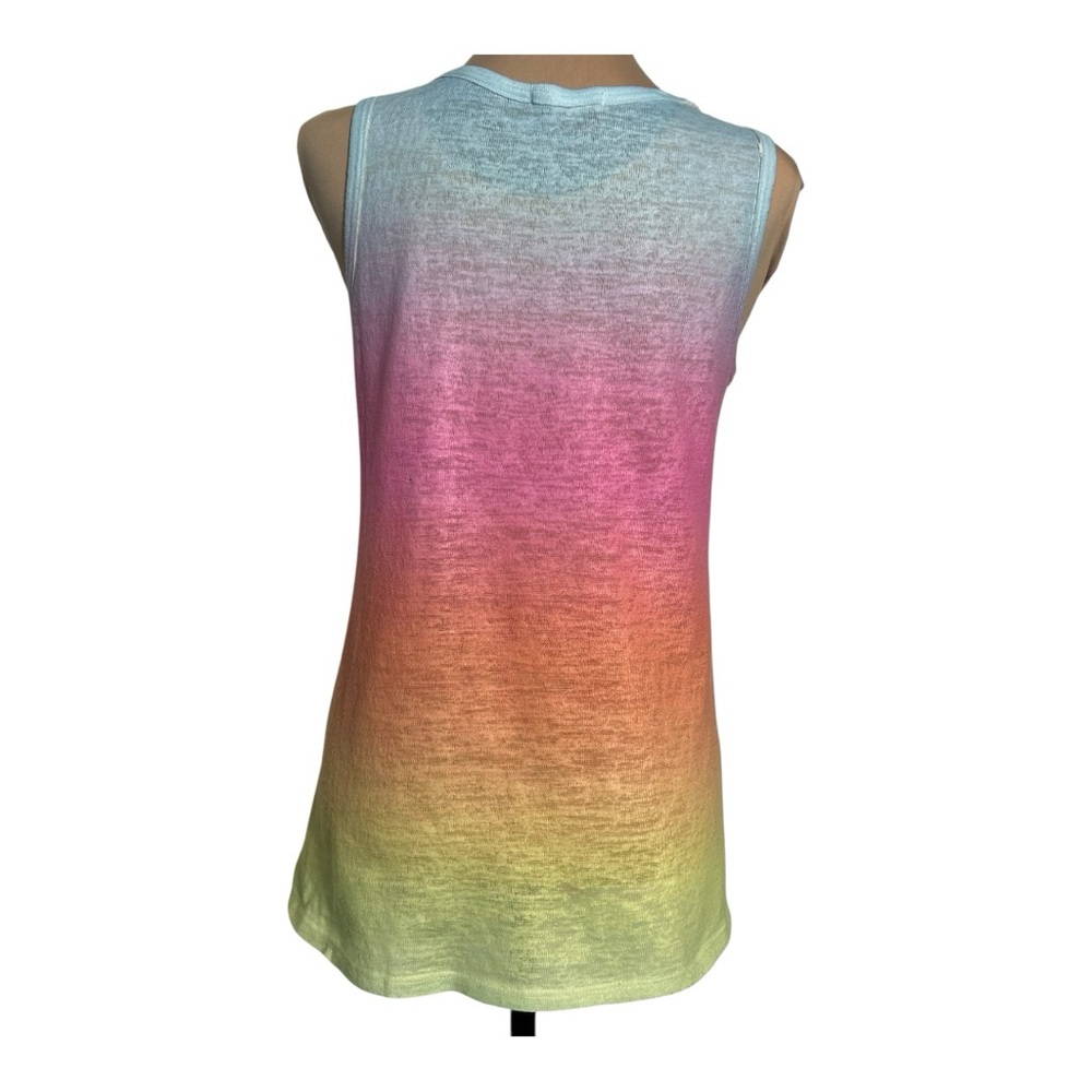 Promesa Ombre Dip Dye Tank Top - Size S, Blue/Pink/Orange/Yellow - Picture 6 of 10